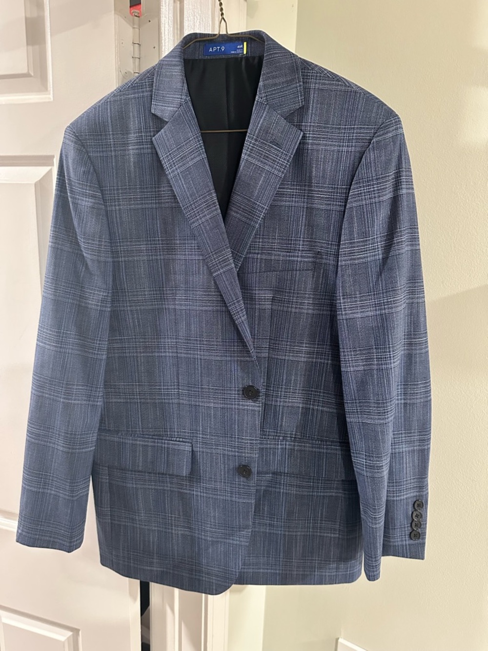 Apt. 9 Navy Windowpane Plaid Sport Coat